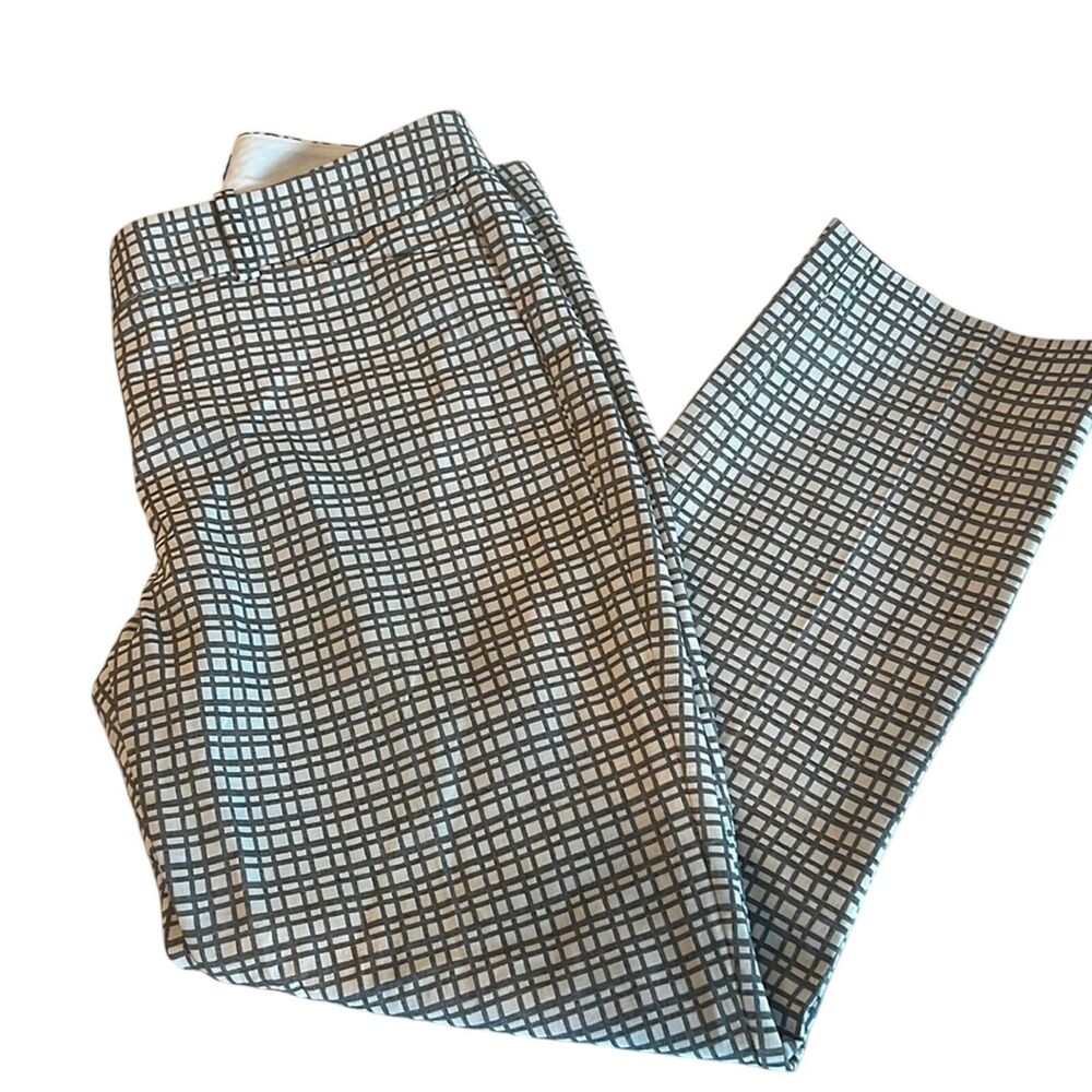 Gray & White Plaid Slim Fitted Cropped Ankle Pants The Limited  Size 8
